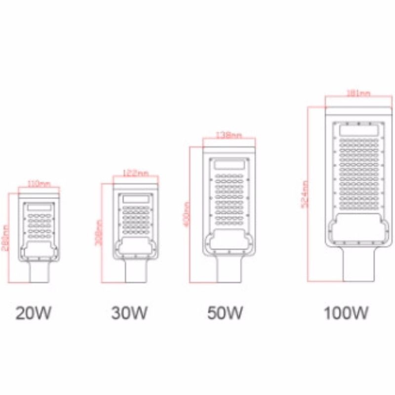 Led street light 20w 30w 50w 100w